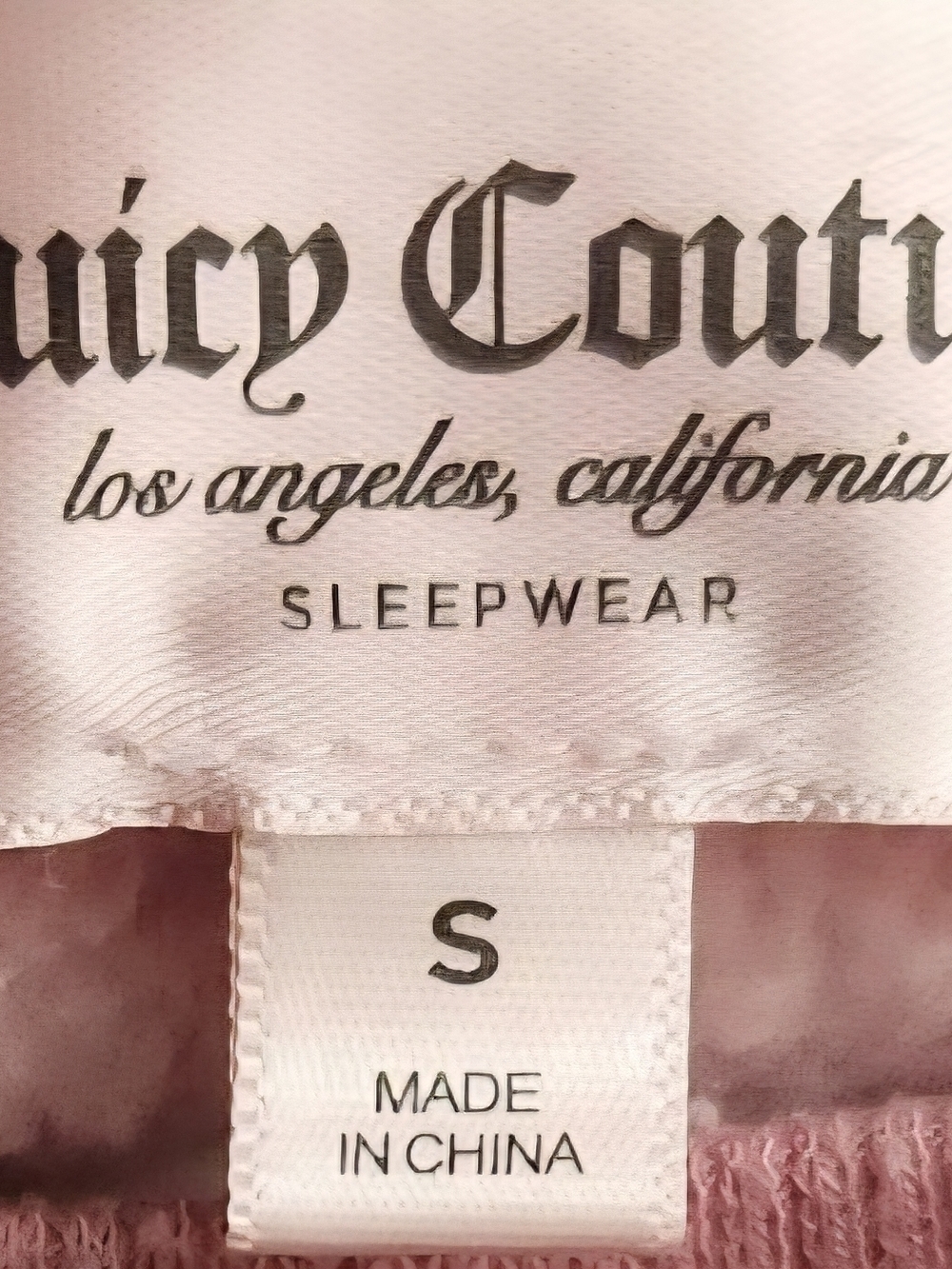 Juicy Couture Sweatshirt Embossed Logo Pink Size Small Plush Fleece Crewneck - Picture 3 of 3
